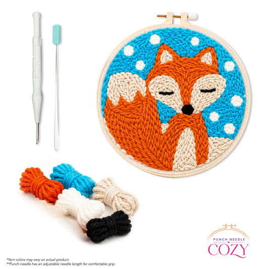 Snowy Fox Nap Punch Needle Kit