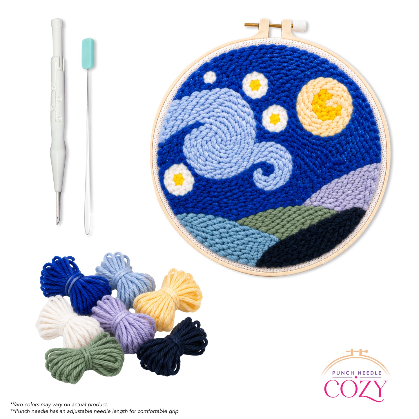 Starry Night Swirl Punch Needle Kit