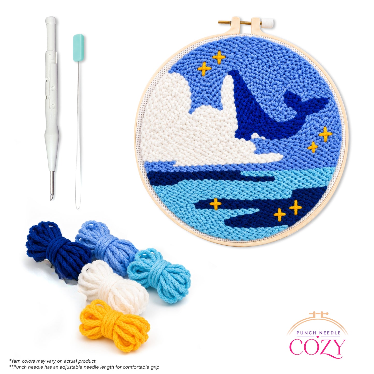Midnight Whale Dive Punch Needle Kit