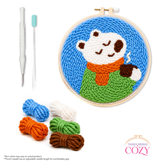 Bundled Bear Cub Punch Needle Kit