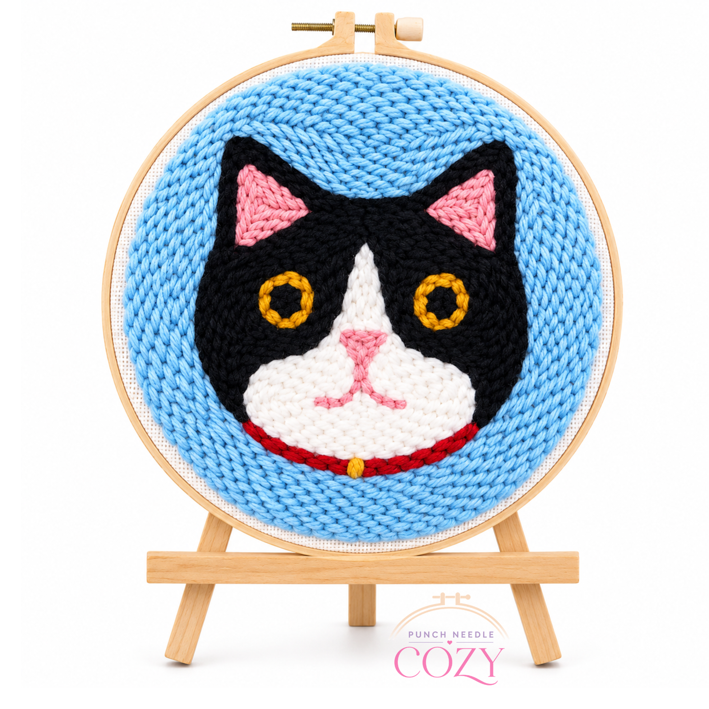 Tuxedo Cat Portrait Punch Needle Kit